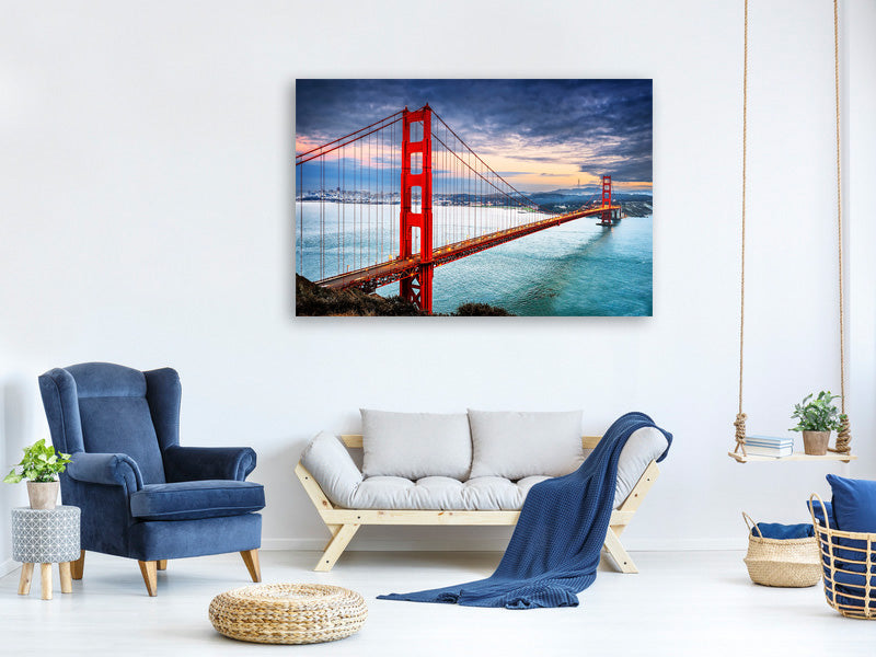 panoramic-3-piece-canvas-print-golden-gate-at-sunset