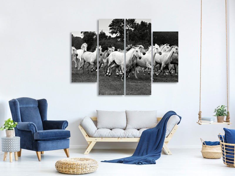modern-4-piece-canvas-print-the-mustang-herd