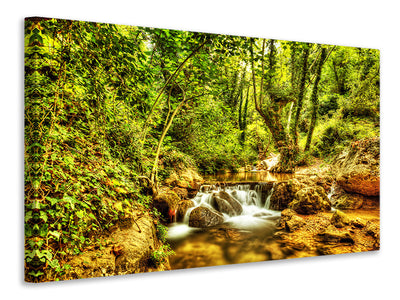 5-piece-canvas-print-waterfall-in-the-forest