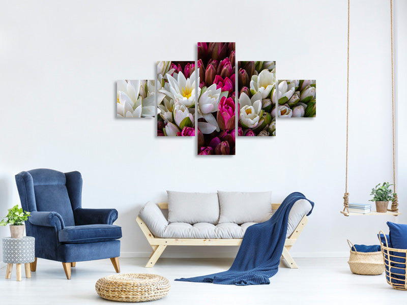 4-piece-canvas-print-a-bouquet-of-water-lilies