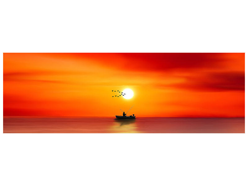panoramic-3-piece-canvas-print-a-fisherman-in-the-sunset