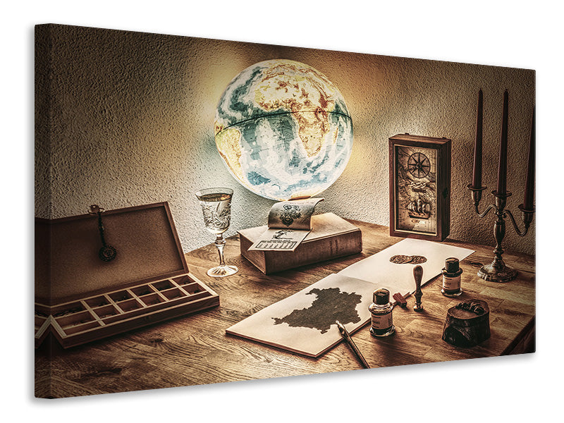 3-piece-canvas-print-antique-desk