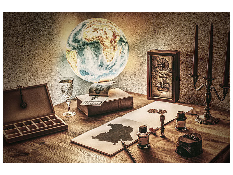 modern-4-piece-canvas-print-antique-desk