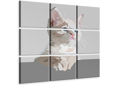 4-piece-canvas-print-artwork-cat