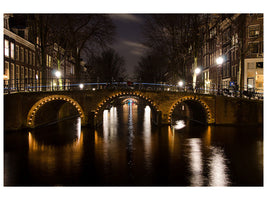 3-piece-canvas-print-at-night-in-amsterdam