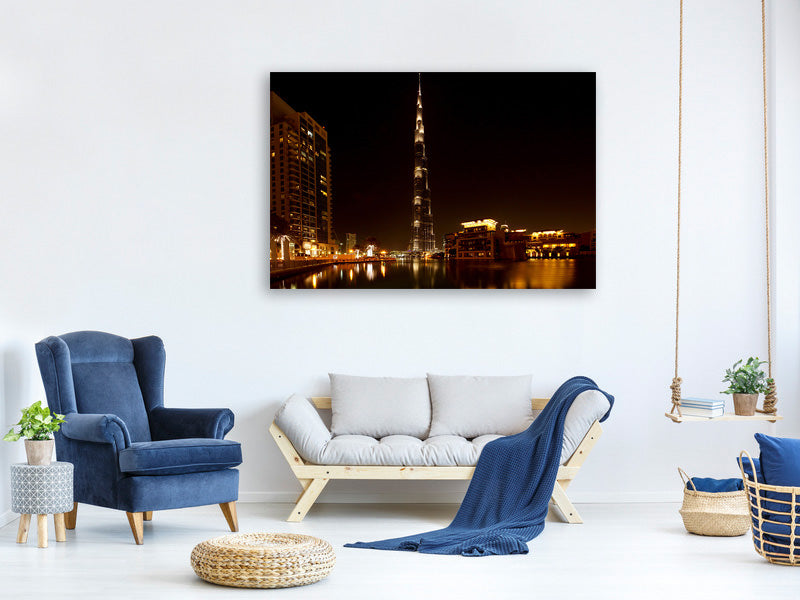 3-piece-canvas-print-at-night-in-dubai