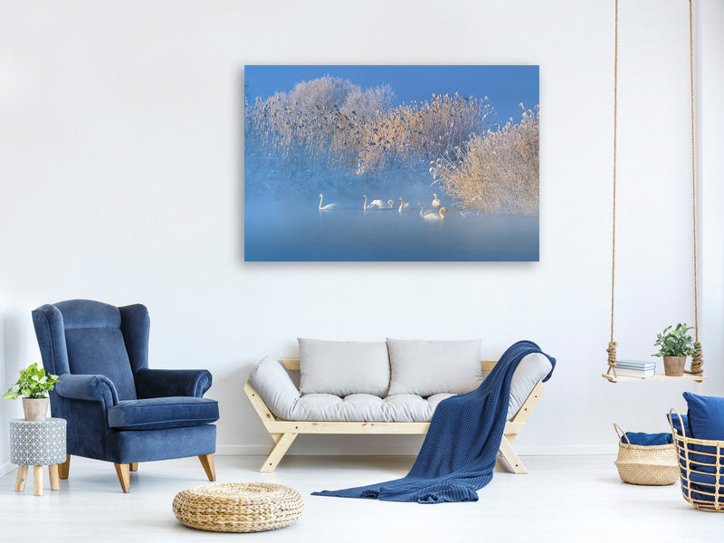 3-piece-canvas-print-blue-swan-lake