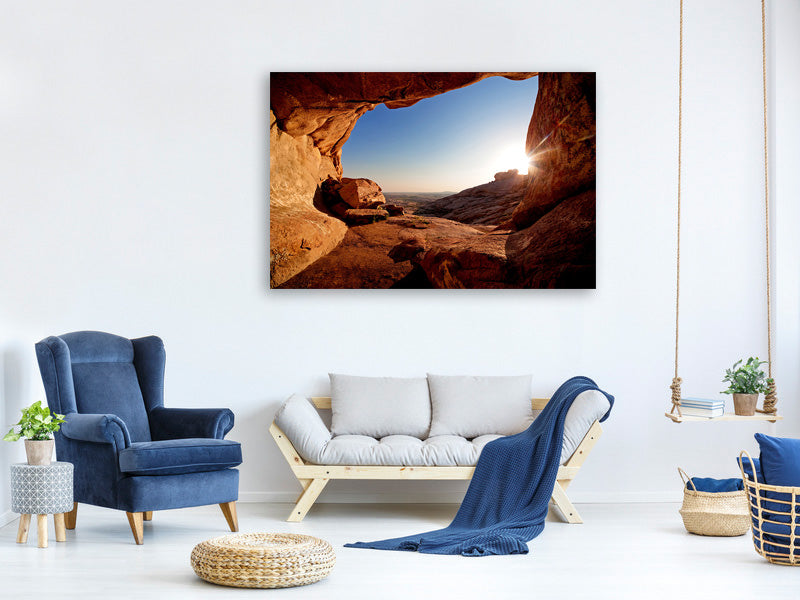 canvas-print-sunset-in-front-of-the-cave