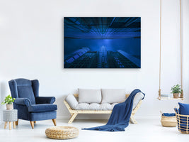 panoramic-3-piece-canvas-print-chrysler-in-blue