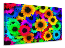 panoramic-3-piece-canvas-print-colorful-sunflowers