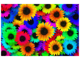 panoramic-3-piece-canvas-print-colorful-sunflowers