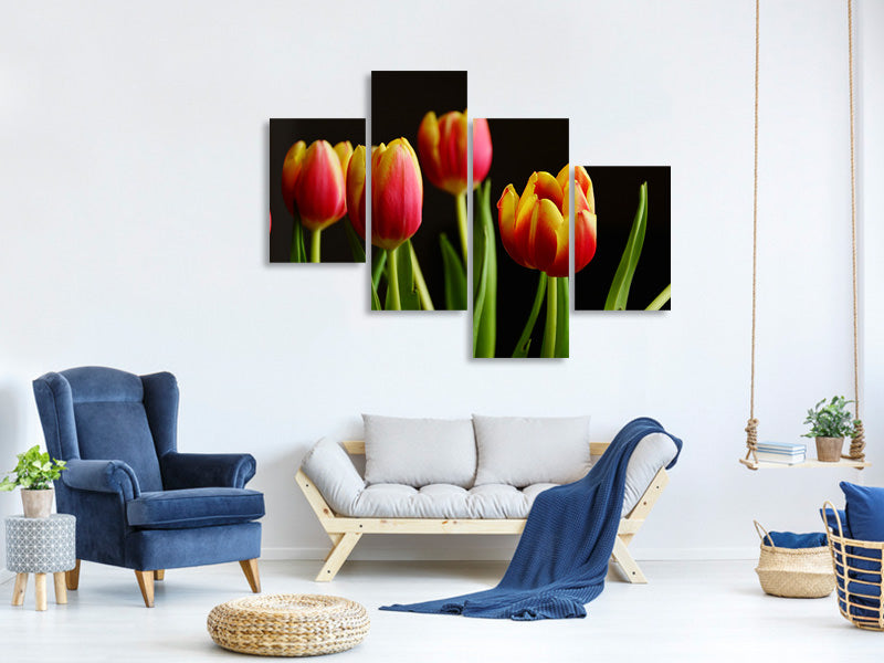 5-piece-canvas-print-colorful-tulips