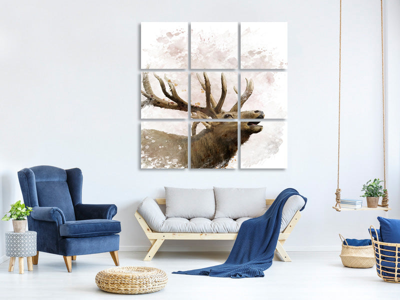 4-piece-canvas-print-elk-painting
