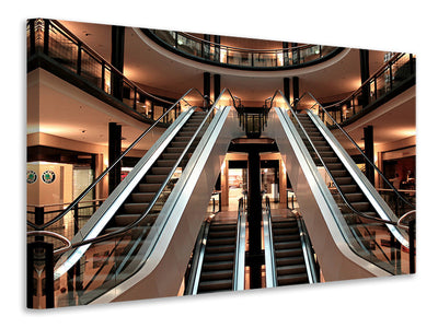4-piece-canvas-print-escalator-in-shopping-mall