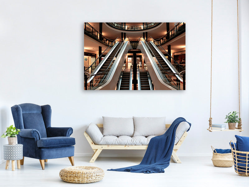 3-piece-canvas-print-escalator-in-shopping-mall