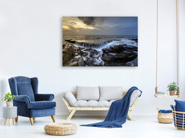 panoramic-3-piece-canvas-print-evening-mood-at-the-sea