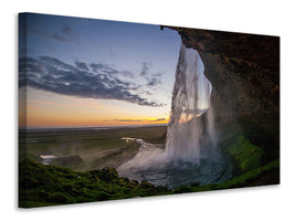modern-4-piece-canvas-print-evening-mood-at-the-waterfall
