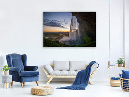 3-piece-canvas-print-evening-mood-at-the-waterfall