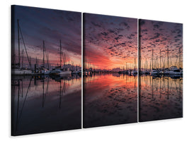 panoramic-3-piece-canvas-print-evening-mood-in-the-harbor