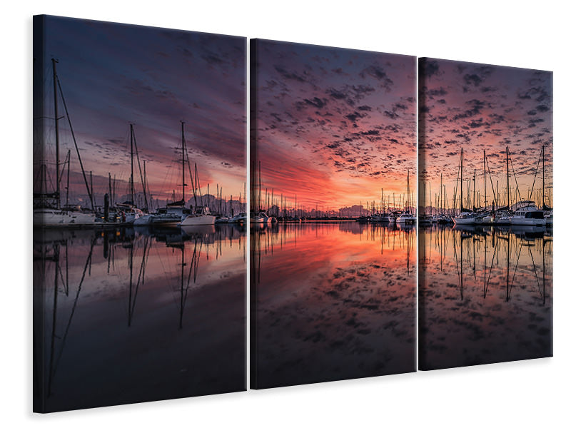 modern-4-piece-canvas-print-evening-mood-in-the-harbor