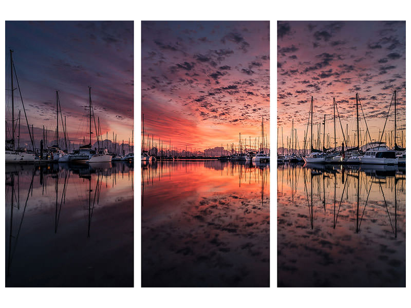 panoramic-3-piece-canvas-print-evening-mood-in-the-harbor