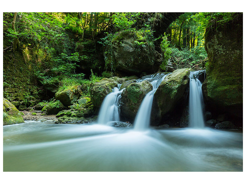 modern-4-piece-canvas-print-falling-water-in-the-wood