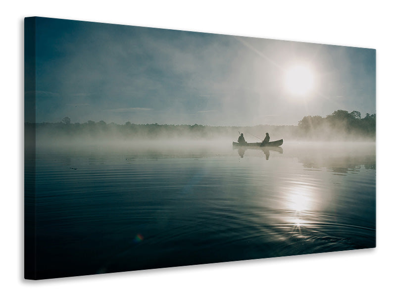 panoramic-3-piece-canvas-print-fisherman-in-the-sunrise