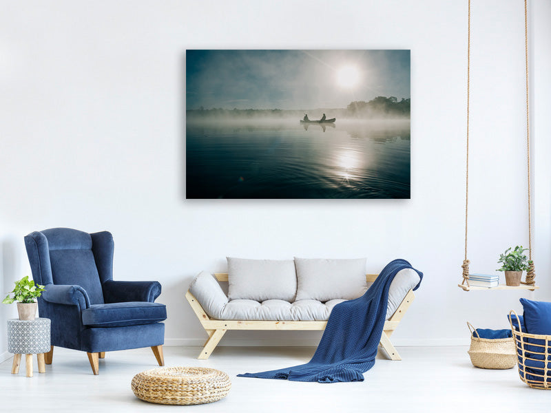 panoramic-3-piece-canvas-print-fisherman-in-the-sunrise