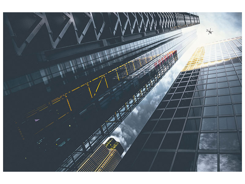 modern-4-piece-canvas-print-helicopter-over-skyscraper