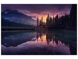 modern-4-piece-canvas-print-lake-house-sunrise