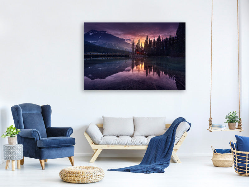 4-piece-canvas-print-lake-house-sunrise