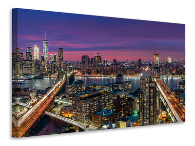 modern-4-piece-canvas-print-manhattan-skyline-at-sunset
