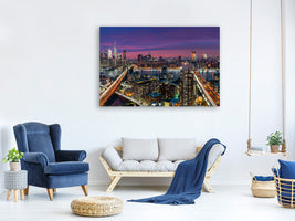panoramic-canvas-print-manhattan-skyline-at-sunset