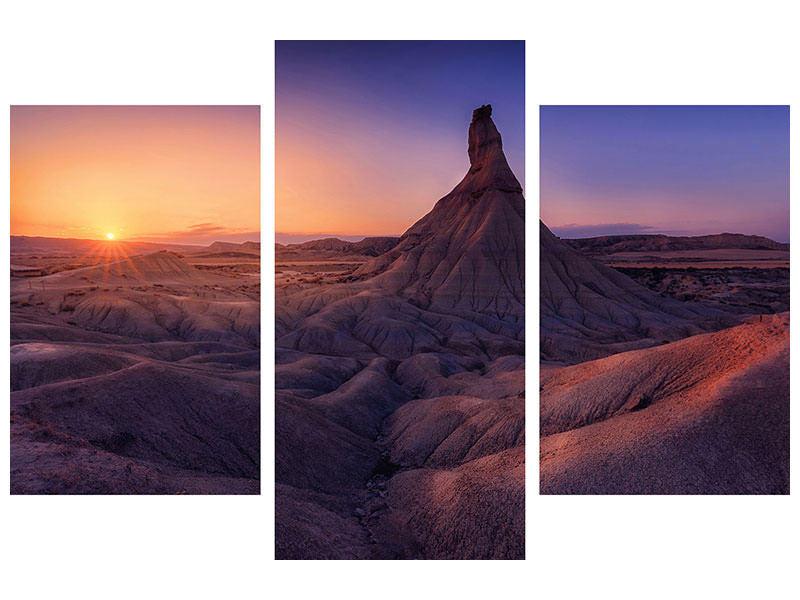 modern-3-piece-canvas-print-bardenas-in-blue