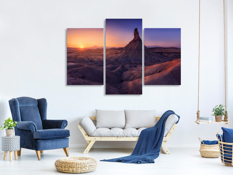 modern-3-piece-canvas-print-bardenas-in-blue