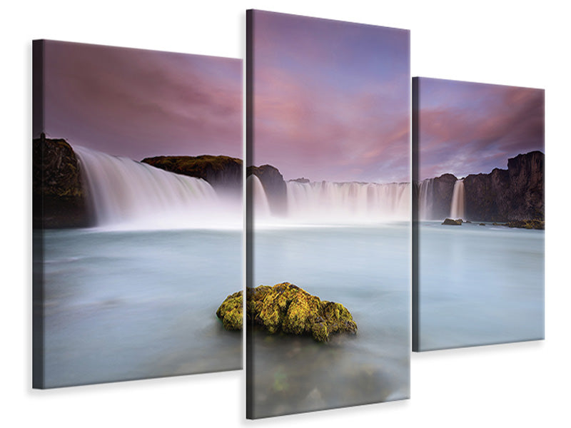 modern-3-piece-canvas-print-godafoss-and-the-moon