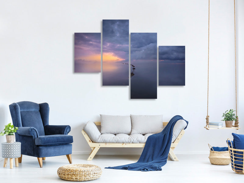 modern-4-piece-canvas-print-colorful-sunrise