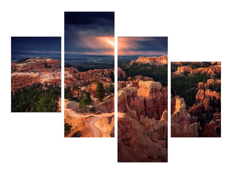 modern-4-piece-canvas-print-lightning-over-bryce-canyon