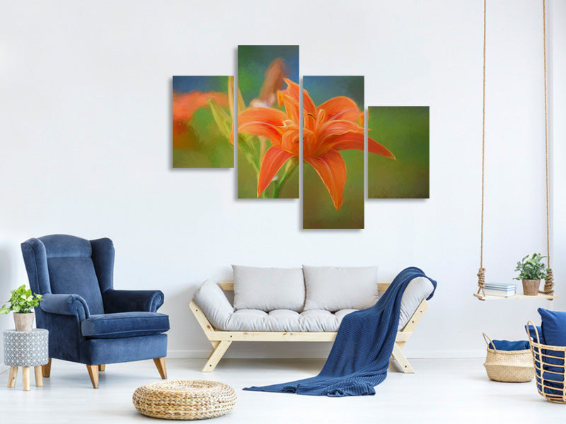 modern-4-piece-canvas-print-painting-of-a-lily