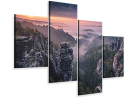 modern-4-piece-canvas-print-sunrise-on-the-rocks