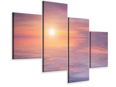 modern-4-piece-canvas-print-sunset-by-the-lake