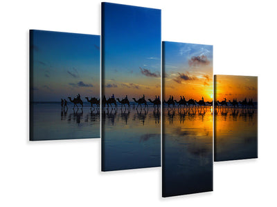 modern-4-piece-canvas-print-sunset-camel-ride