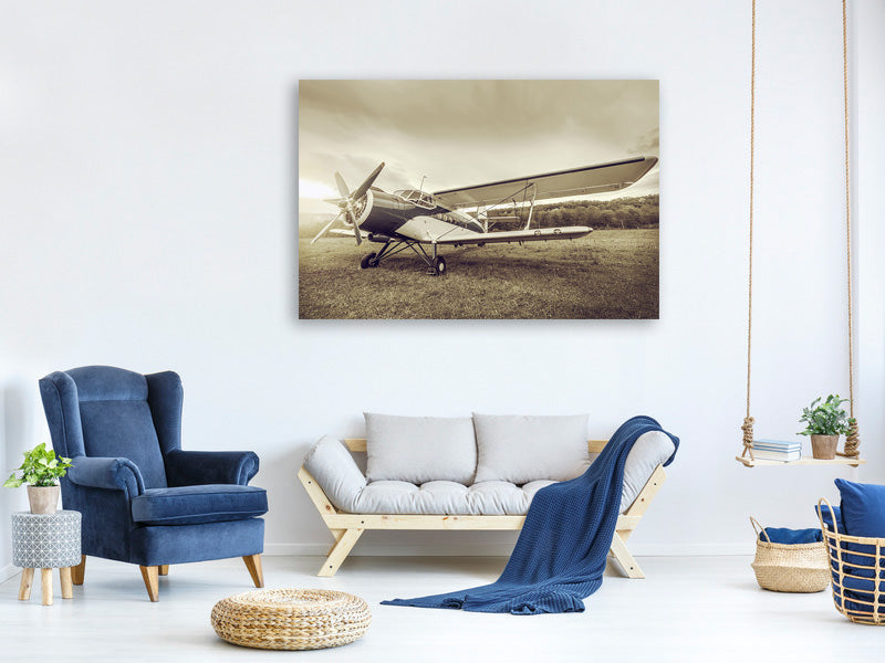 5-piece-canvas-print-nostalgic-aircraft-in-retro-style