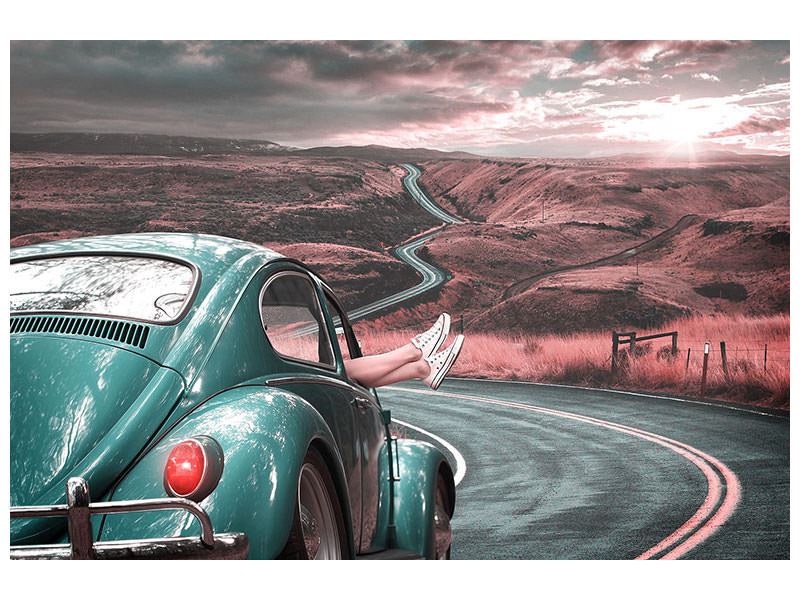 3-piece-canvas-print-on-the-road-with-the-classic-car