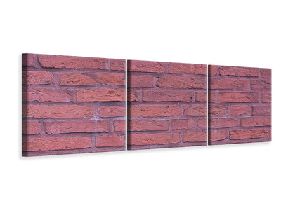 panoramic-3-piece-canvas-print-lacquered-clinker-bricks