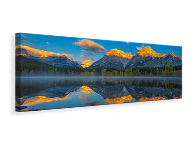 panoramic-canvas-print-a-perfect-morning-in-canadian-rockies