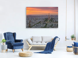 panoramic-3-piece-canvas-print-paris-skyline-at-sunset