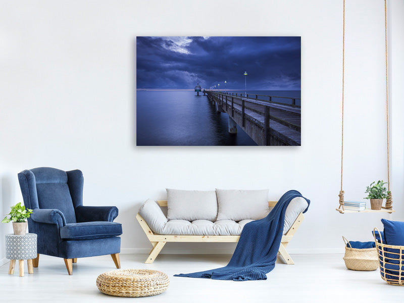 3-piece-canvas-print-pier-at-night