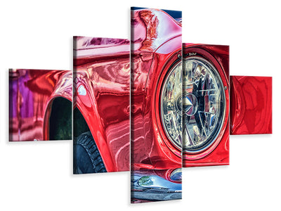 panoramic-canvas-print-red-vintage-car