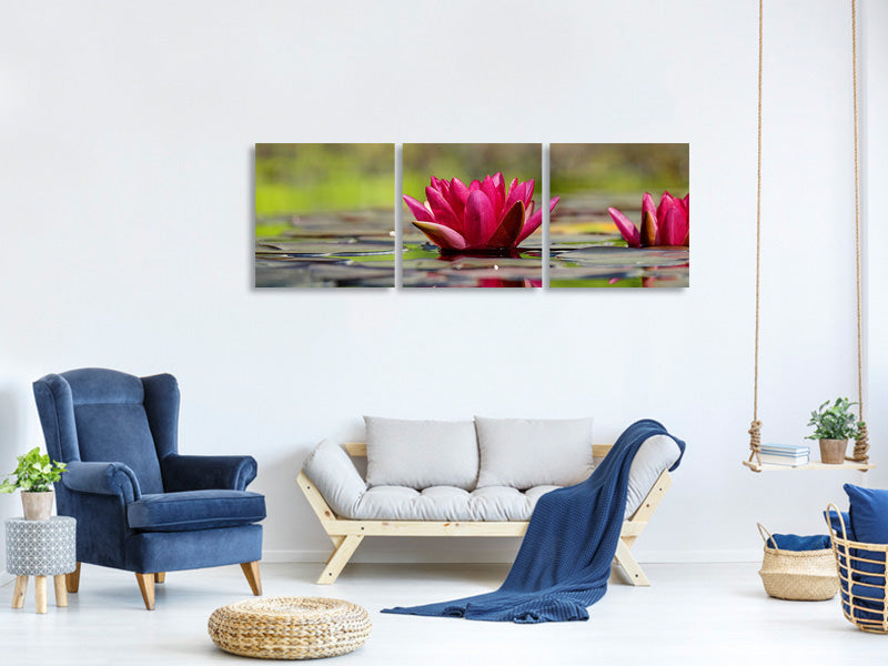 canvas-print-red-water-lily-duo